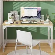 Ufurniture Computer Desk Home Office Desk 120cm Simple Style Wood Desktop Study Table for Student Writing Table PC Laptop Workstation