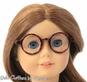 Brown Faux Tortoise Shell & Wizard Glasses fit 18" American Girl Size Doll