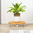 Pot Base Movable Flower Pot Holder Flower Plant Display Wooden Plant Stand