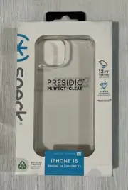 Speck Presidio Perfect Clear Case for iPhone 15/14/13 Transparent