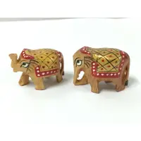 在飛比找樂天市場購物網優惠-[綺異館] 泰國教 可愛彩繪象 精巧款 手工木製大象 泰國還