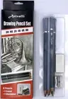6 Pencils + 1 Eraser + 1 Sharpener Artvalli Drawing Pencil Set 2H HB 2B 4B 6B 8B