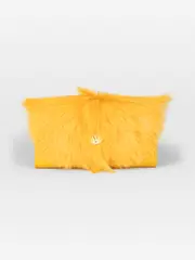 Yellow Faux Fur Chess Wallet