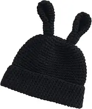 [BESTYASH] Wool Hat Fashion Hat for Women Knitted Beanie Cap Earflaps Warmth and Style Combined Black
