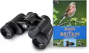 Celestron 73151 LandScout 7x35mm Water-Resistant Birder Starter Kit - Rubber Grip Binoculars with Coated Lens and K9 Optical Glass, Includes Birds of Britain and Northern Europe Guidebook, Black
