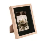 Shadow Box Frame 3D Picture Photo 8 x 10" with 4 x 6" Mount Light Wood/Black