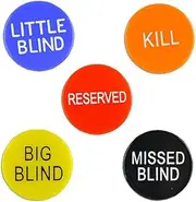 Hohopeti Complete Poker Chips Set 5pcs Poker Chips Little Blind Big Blind Kill Missed and Buttons