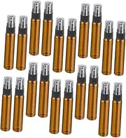 BESTYASH 20Pcs Brown Refillable Travel Spray Bottles Compact Liquid Bottles for Cosmetics and Perfume Dispenser for Essential Oils and Toiletries
