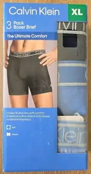 NEW Calvin Klein Men's Boxer Brief Ultimate Comfort SIZE XL, Blue (3 pack)