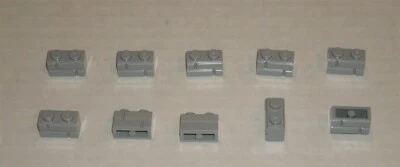 LEGO NEW 1x2 Light Bluish Grey Brick Embossed (10x) 6000066 Brick 98283