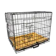 Wire Dog Cage Foldable Crate Kennel 48in with Tray + Cushion Mat Combo
