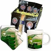 3dRose cgb_100158_1 A Truck Done in a Green Finish Going Down The Highway-Coffee Gift Basket, Multicolor