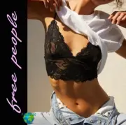 Free People Everyday Lace Longline Bra Black Size XS Comes 2 In A Package NWT