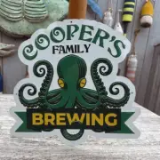Cooper's Family Brewing Tin Tacker Metal Beer Sign Scranton PA Brewery Mancave