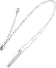 [Hohopeti] Stainless Steel Diamond Necklace Necklaces Couples Necklace Metal Necklace for Men Neck Chain for Women Men Pendant Neck Chain Bar Pendant Neck Chain Necklace Men Silver Zircon