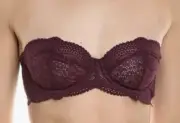 Cosabella Forte Strapless Bra Burgundy Removable Straps Size UK34E /US 34DD NWT