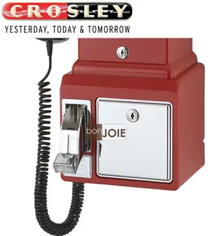 ::bonJOIE:: Crosley 經典懷舊投幣式復古電話機 (紅色) 復古電話 經典電話 懷舊電話 復古風格 美式鄉村 工業風 設計師款 壁掛電話