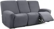 Recliner Sofa Covers Stretch for 1/2/3 Seats Jacquard Pattern Furniture Protector, Grey