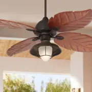 60" Oak Creek Tropical Indoor Outdoor Ceiling Fan with LED Light Bronze Walnut