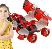 Adjustable Roller Skates - Quad Roller Shoes with 4 Wheels | Double Row of 4 Wheels, Outdoor Leisure for Teens, Beginners, Kids