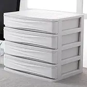 File Cabinet A4 Paper Storage Box Layered Desktop Small Drawer Type for Home Office(White)
