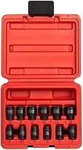 Sunex 1822 1/4-Inch Drive Magnetic Impact Socket Set Metric, 12-Piece