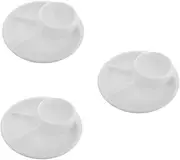 Ciieeo 3pcs Portion Control Baby Plates Japanese Style Compartment Dinnerware for Boys and Girls Adults Easy Cle