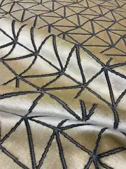 2.5 yd Arc Com Cutting Edge Sand Gold/Wheat Burnout Cut Velvet Upholstery Fabric