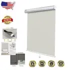 39"W x 72"H Blackout Roller Shades - Cordless, Thermal Insulated Beige Blinds