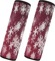 Car Seat Belt Pads Set of 2 Soft Auto Seatbelt Shoulder Pad Backpack Shoulder Strap Pad Cover Car Accessories for Women Men Kids M Red Christmas Snowfall Ornament