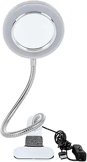 LED Magnifying Lamp with Clamp, 8X Magnifying Lamp Flexible Gooseneck LED Desk Lamp,USB Powered LED Magnifying Glass with Light for Tattoo, Reading, Crafts and Sewing