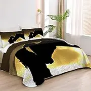 Allenjoy Queen Size Horse Quilt Bedspreads Horse Bed Set Bedding Coverlet Fabric Washable with 2 Pillow Shams SC00134-007