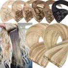 Double Wefted Clip In Thick 100% Remy Human Hair Extensions Full Head Highlight
