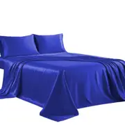 Royal Blue Silk Satin Fitted Sheet
