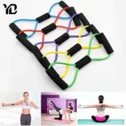 8 Word Fitness Pull Rope Elastic Resistance Bands Yoga Workout Gym Exercise Band