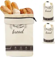 XL Beeswax Reusable Bread Bags - 2 Pack for Sourdough Storage (Brown 12.6"x17")
