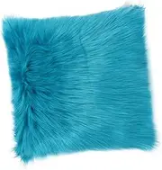 Cabilock 1Pc Blue Plush Throw Pillow Cover Imitation Wool Cushion Case Soft and Wear Resistant for Home Decor and Comfortable Touch for Winter