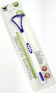 WELL Tongue Cleaner for Fresh Breath Clean Tongue Cleaning Tongue Scraper Purple