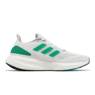 【adidas 愛迪達】慢跑鞋 Pureboost 22 男鞋 白 綠 緩震 運動鞋 路跑 愛迪達(HQ8588)