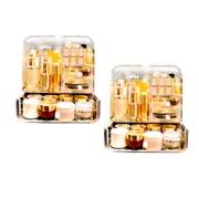 SOGA 2X Transparent Cosmetic Storage Box Clear Makeup Skincare Holder with Lid Drawers Waterproof Dustproof Organiser