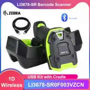 Zebra LI3678-SR0F003VZCN Wireless 1D Rugged Barcode Scanner w USB Cable & Cradle