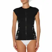 Ocean & Earth Honey Pacific Cap Sleeve Lycra Top Full Zip. UPF 50+ fun surf top