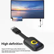 4K Wireless Screen Projector Video Receiver Screen Mirroring Wireless 2.4G/5G 1080P Wifi Display Adapter As Shown