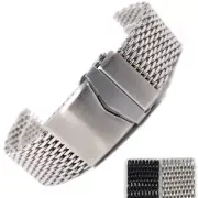 Shark Mesh Watch Band Strap Milanese Stainless Steel Bracelet Solid Clasp 18-22