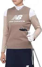[New Balance] 012-4273501 Women's Crew Neck Knit Vest (Stretchy, Logo Jacquard) / Golf