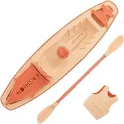 POPETPOP 1 Set Realistic Plastic Kayak Models with Paddles Life Jackets Rustic Canoe Decor for Cabinet Bedroom Adornment Unique Collectible Tabletop Boat Display