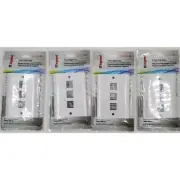 On-Q-Legrand-3-Port-White Nylon Ethernet Wall Jack Plate-F3403-WH-V1 Lot of 4