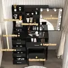 Vanity Makeup Table Dressing Desk Set with 10 LED Mirror with Stool 6 Drawers