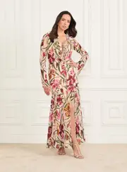 GUESS Marciano Floral Print Iris Maxi Dress Size: 44, Polyester