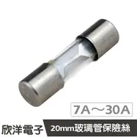 在飛比找樂天市場購物網優惠-※ 欣洋電子 ※ 20mm 玻璃管保險絲 7A至30A